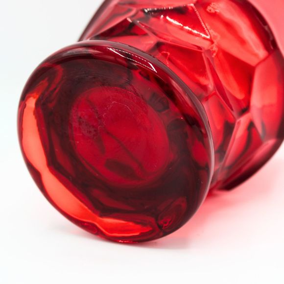 Vintage Viking Glass Ruby Red Georgian Pattern 8 oz Tumbler Honeycomb Design - Picture 3 of 6